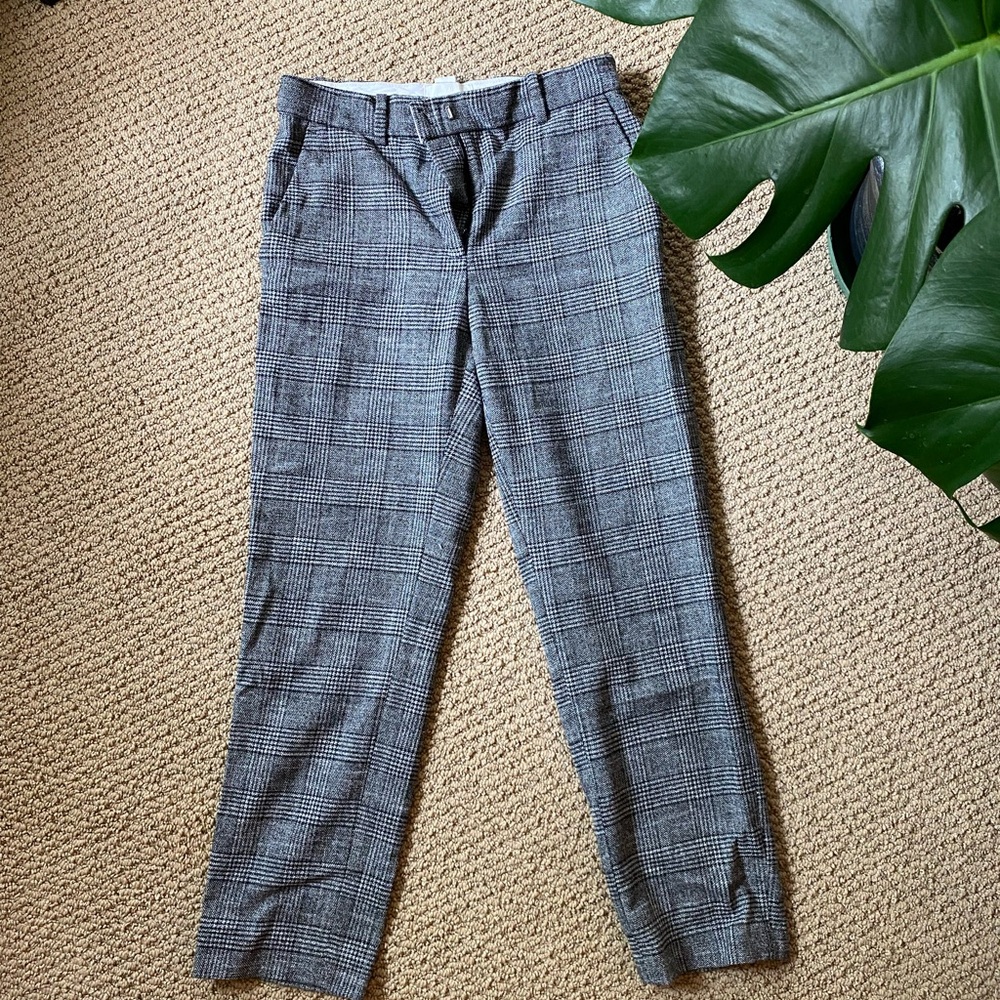 H&M Grey and Black Plaid Pants